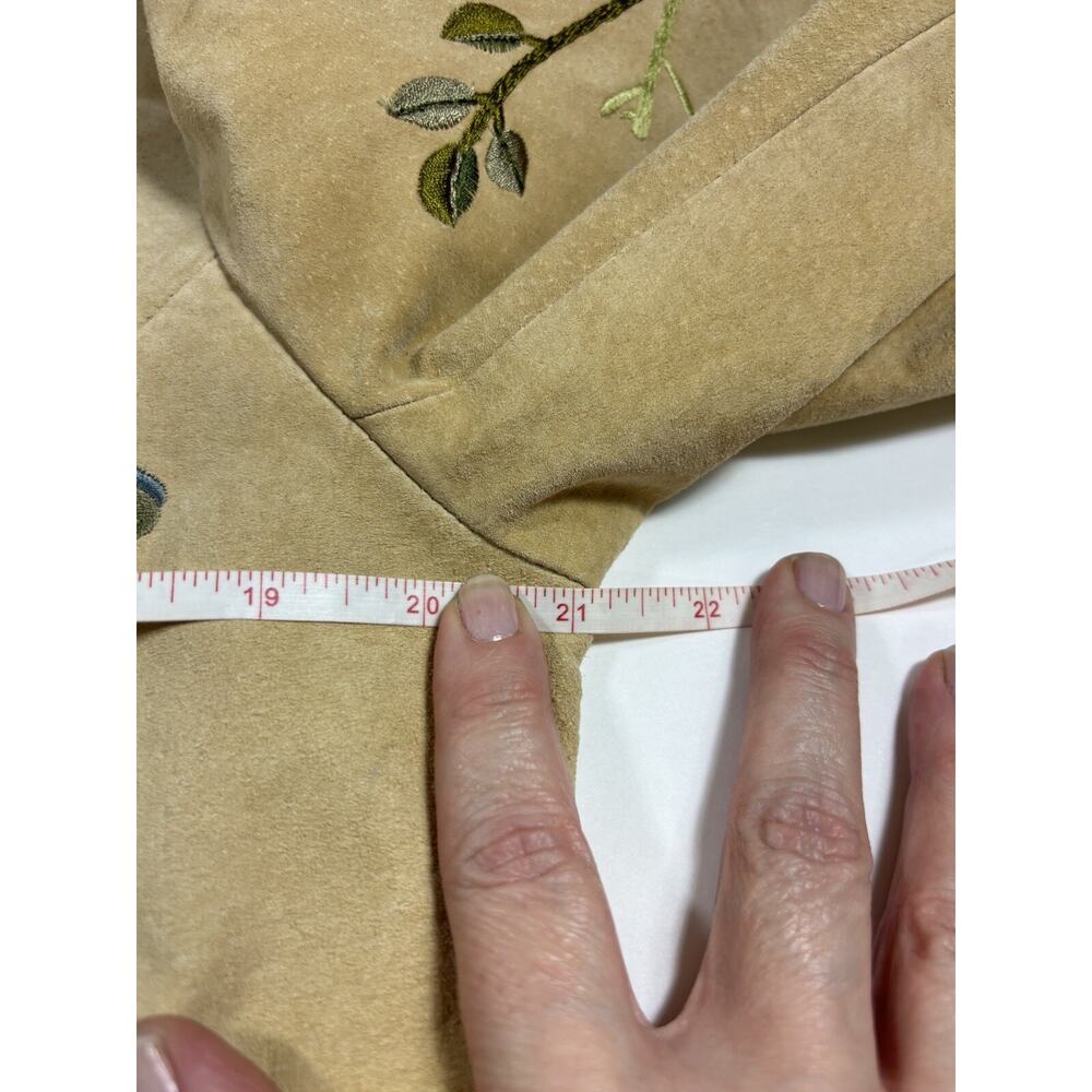 Bagatelle Suede Jacket Tan 14 Embroidered Boho Lined - Picture 5 of 16